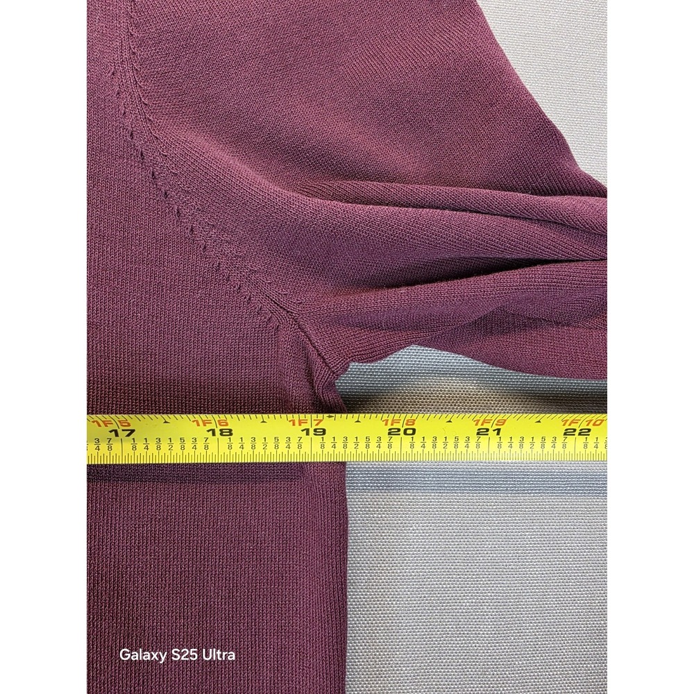 Pendleton Mock Neck Long Sleeve Top Large‎ Burgandy Silk Blend Classic Layering - Picture 3 of 6